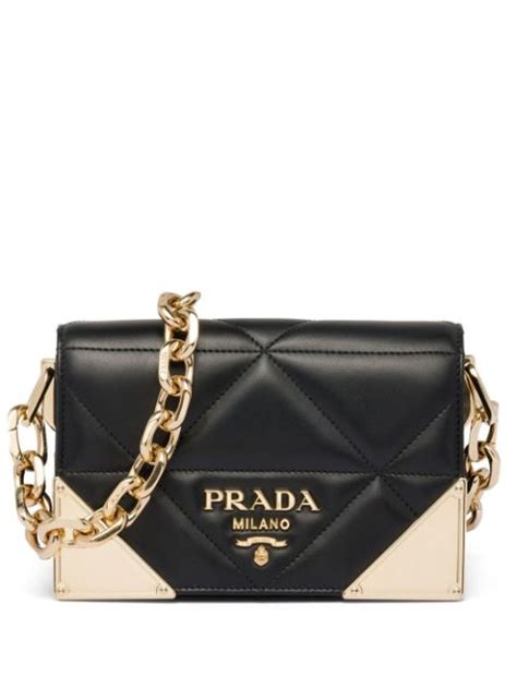 prada borse con logo in rilievo|Borsa a spalla in nappa trapuntata Arancio .